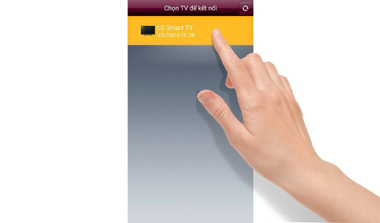 Chọn kết nối tivi mà bạn muốn điều khiển