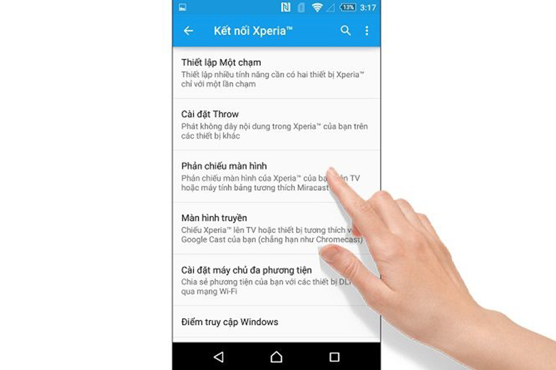 Cách kết nối tivi Sony với điện thoại qua Screen Mirroring bước 3