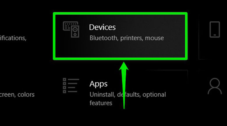 Chọn Devices để kết nối laptop với tivi Sony qua wifi