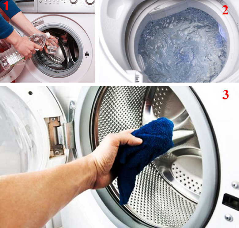 Vệ sinh máy giặt cửa trước bằng baking soda