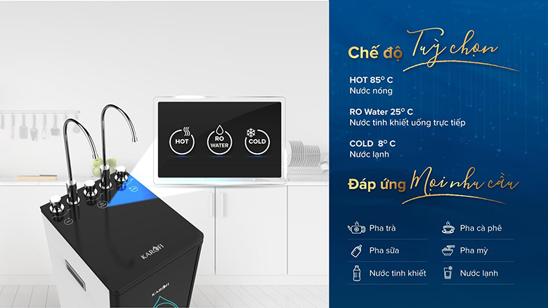 Máy lọc nước Karofi Optimus Duo O-D138 2 vòi 3 chế độ