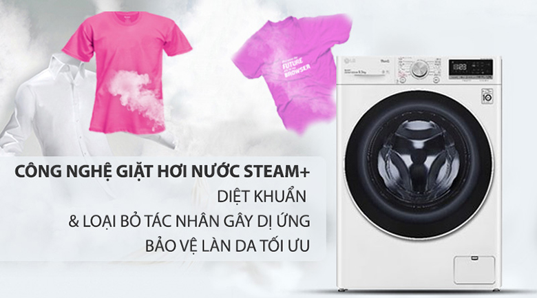 Máy giặt LG FV1409S4W Inverter 9 kg: giặt hơi nước Steam+