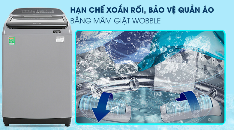 Công nghệ Wobble-Máy giặt Samsung Inverter 8.5 kg WA85T5160BY/SV lồng đứng