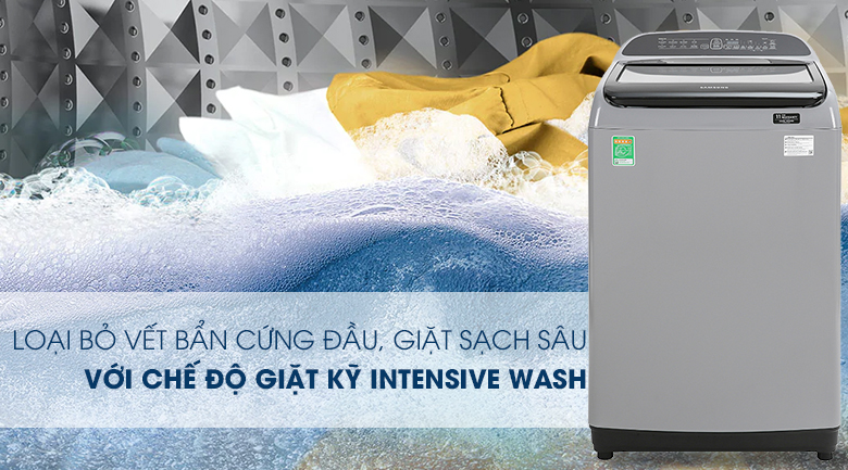Chế độ giặt kỹ Intensive Wash-Máy giặt Samsung Inverter 8.5 kg WA85T5160BY/SV lồng đứng