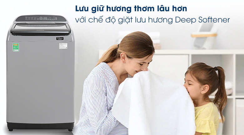 Chế độ giặt lưu hương-Máy giặt Samsung Inverter 9 kg WA90T5260BY/SV lồng đứng