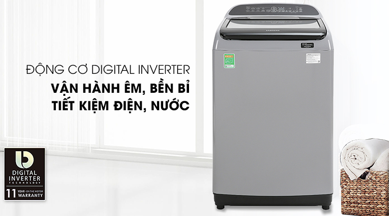 Công nghệ Digital Inverter-Máy giặt Samsung Inverter 9 kg WA90T5260BY/SV lồng đứng