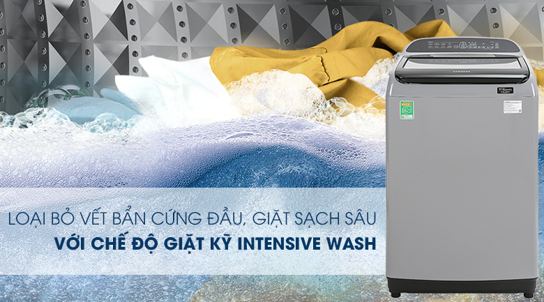 Chế độ giặt kỹ Intensive Wash-Máy giặt Samsung Inverter 9 kg WA90T5260BY/SV lồng đứng