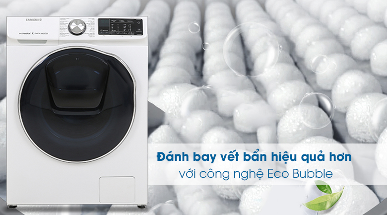 Eco Bubble-Máy giặt sấy Samsung Inverter 10.5 kg WD10N64FR2W/SV