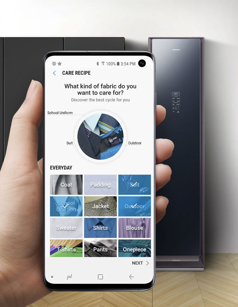 Ứng dụng SmartThings -Tủ chăm sóc quần áo Samsung DF60R8600CG/SV