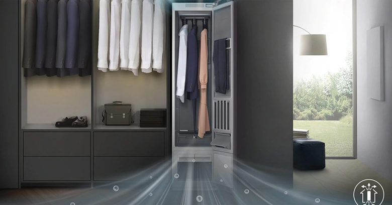 Chế độ hút ẩm -Tủ chăm sóc quần áo Samsung DF60R8600CG/SV