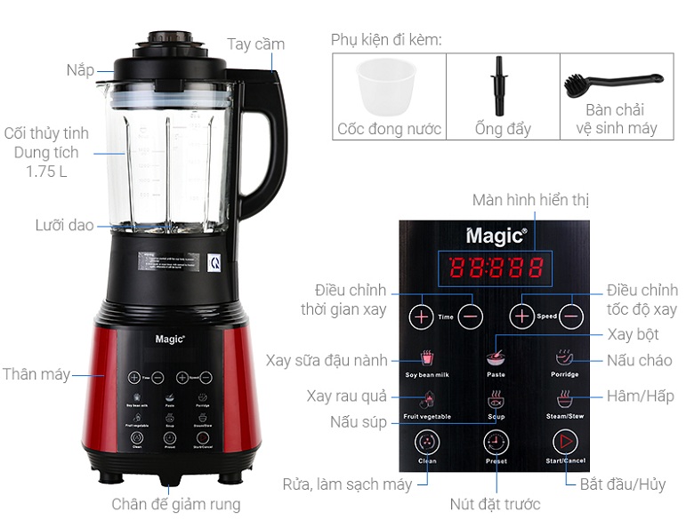 ảnh kích thước-Máy làm sữa hạt đa năng Magic A-96