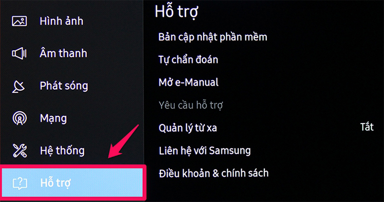 Cách reset tivi Samsung bước 3