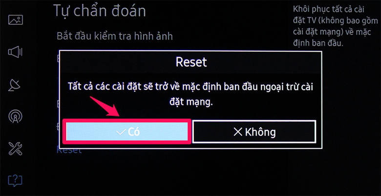 Cách reset tivi Samsung bước 6
