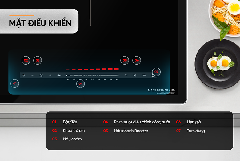 Bếp từ đôi Sunhouse MMB82102-MT nhiều chức năng