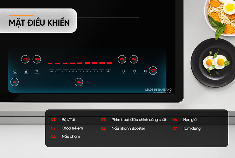 Bếp từ đôi Sunhouse MMB82112-MT nhiều chức năng