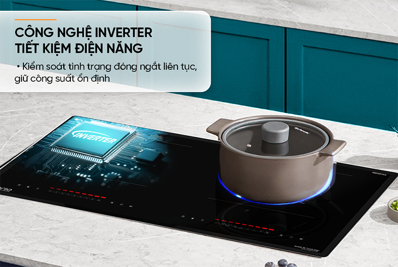 Bếp từ đôi Sunhouse MMB82112-MT có inverter