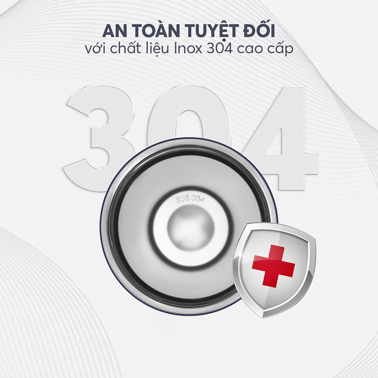 Cốc giữ nhiệt Elmich inox 304 600ml EL8374GB - Chất liệu inox 304 cao cấp, an toàn 