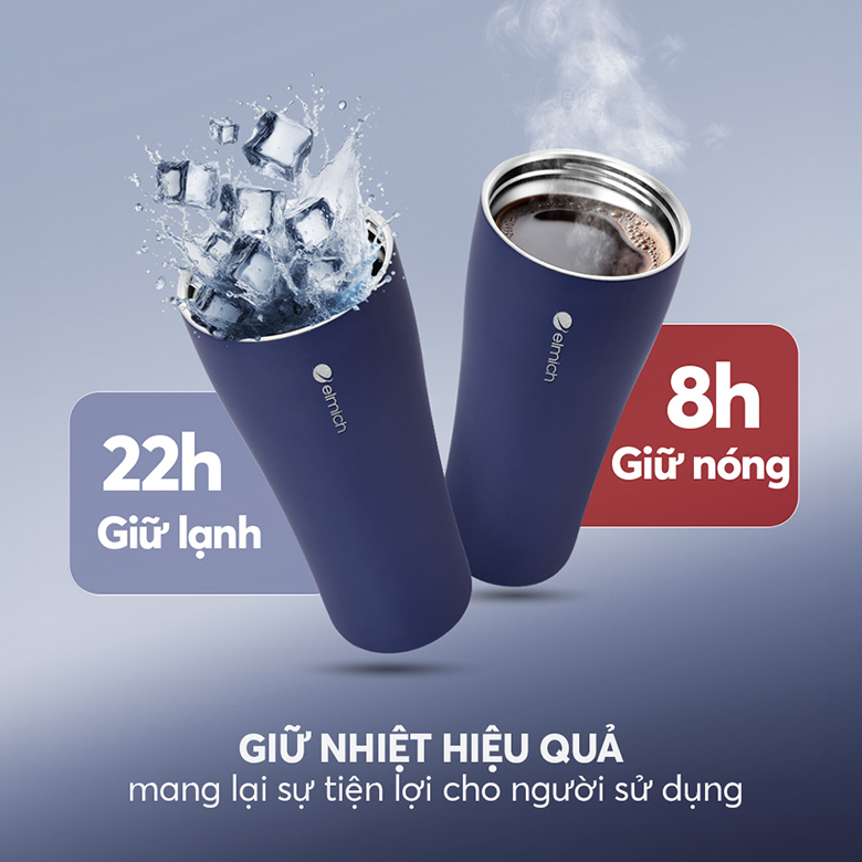 Cốc giữ nhiệt Elmich inox 304 600ml EL8374GB - Khả năng giữ nhiệt hiệu quả
