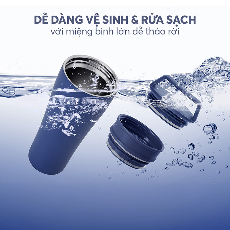 Cốc giữ nhiệt Elmich inox 304 600ml EL8374GB - Dễ dàng vệ sinh và làm sạch