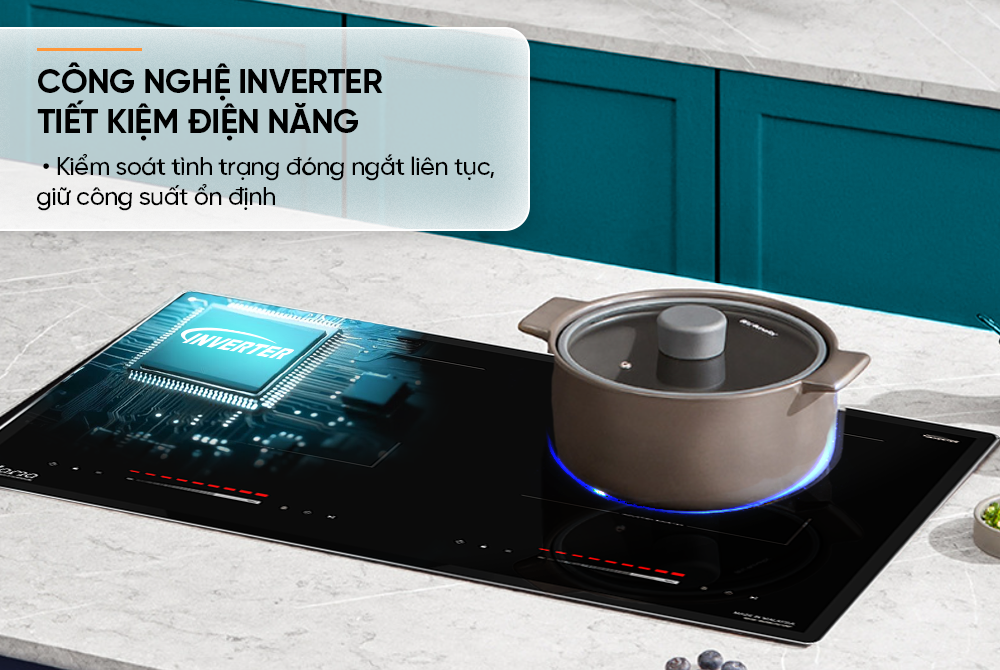 Bếp từ đôi Sunhouse MMB82242-MT có inverter