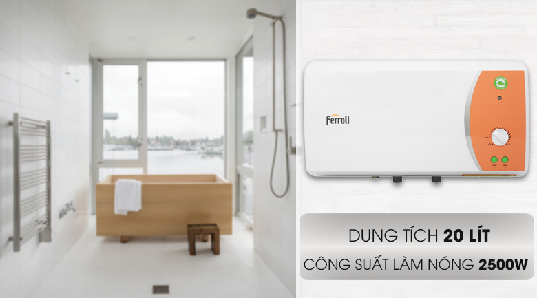 Bình nóng lạnh Ferroli Verdi-TE 20 1 trong Top 5 bình nóng lạnh chất lượng tốt, giá rẻ 