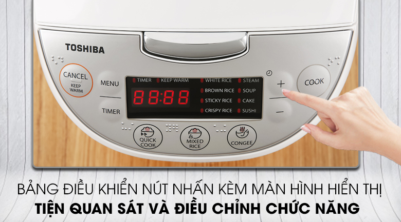 Bảng điều khiển-Nồi cơm điện tử Toshiba 1 lít RC-10DH2PV(W)