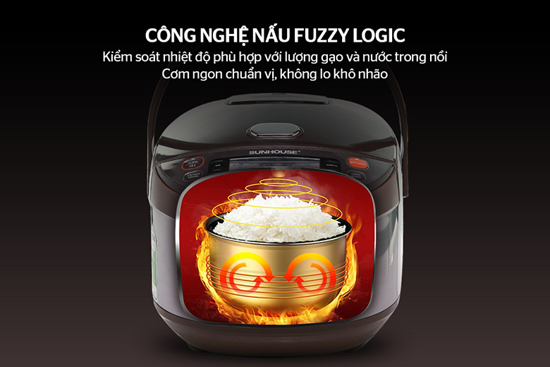 Công nghệ Fuzzy Logic-Nồi cơm điện tử Sunhouse 1.5 lít SHD8905C