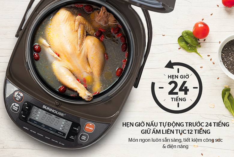 Hẹn giờ nấu-Nồi cơm điện tử Sunhouse 1.5 lít SHD8905C