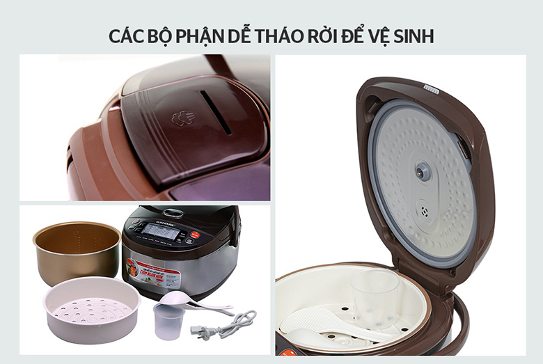 Vệ sinh dễ dàng-Nồi cơm điện tử Sunhouse 1.5 lít SHD8905C
