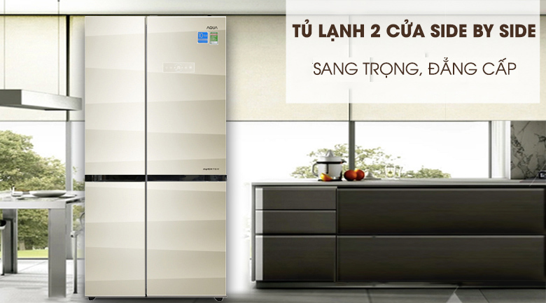 Kích thước Tủ lạnh SBS Aqua Inverter 518 lít AQR-IG585AS(SG)