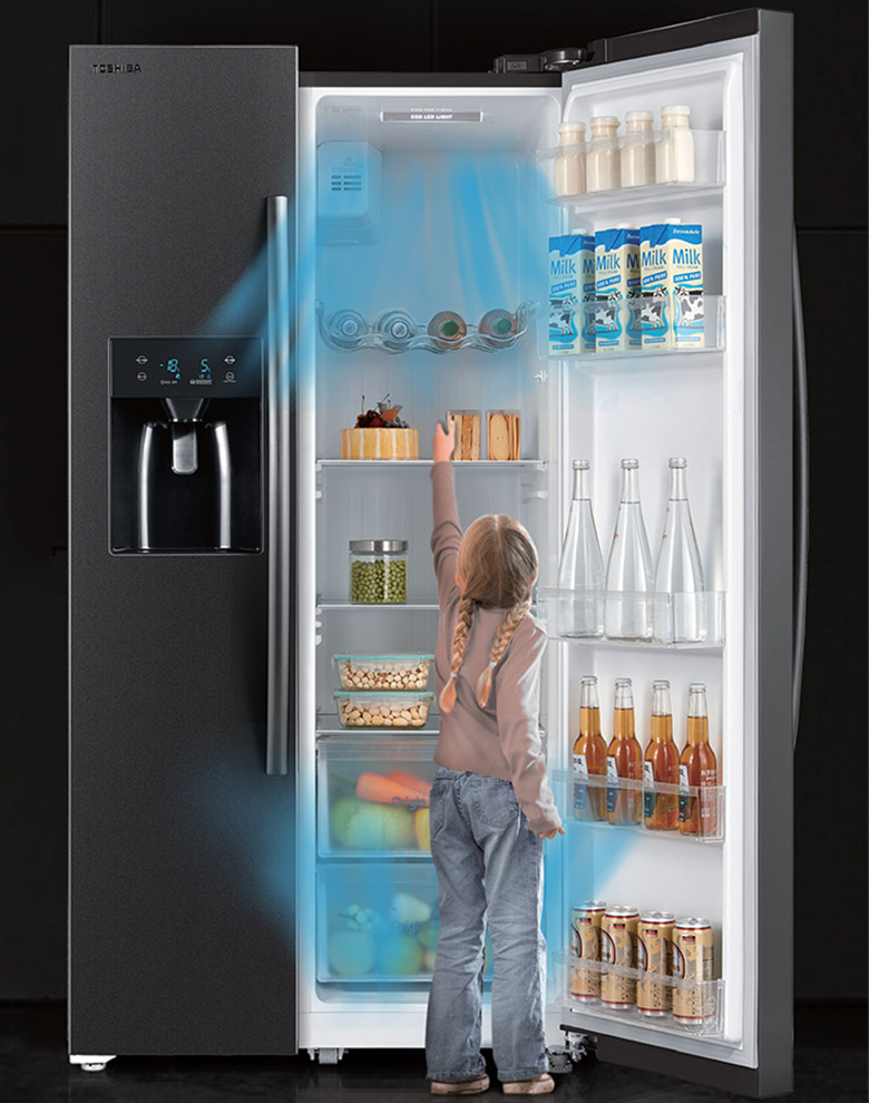 Kích thước Tủ lạnh SBS Toshiba Inverter 493 lít GR-RS637WE-PMV