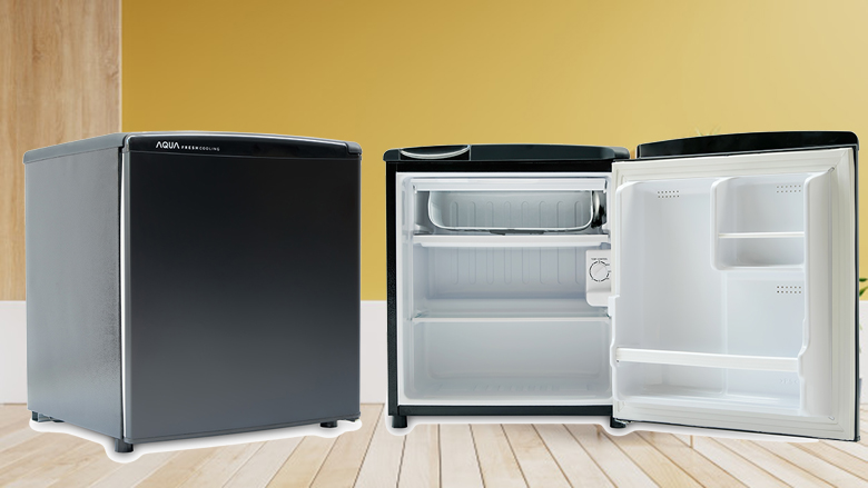 Aqua 50 lít AQR-D59FA BS Top 4 tủ lạnh mini giá rẻ dưới 3 triệu đồng cho sinh viên