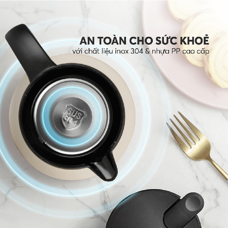 Bình giữ nhiệt Elmich inox 304 900ml EL8299 - Chất liệu inox 304 cao cấp