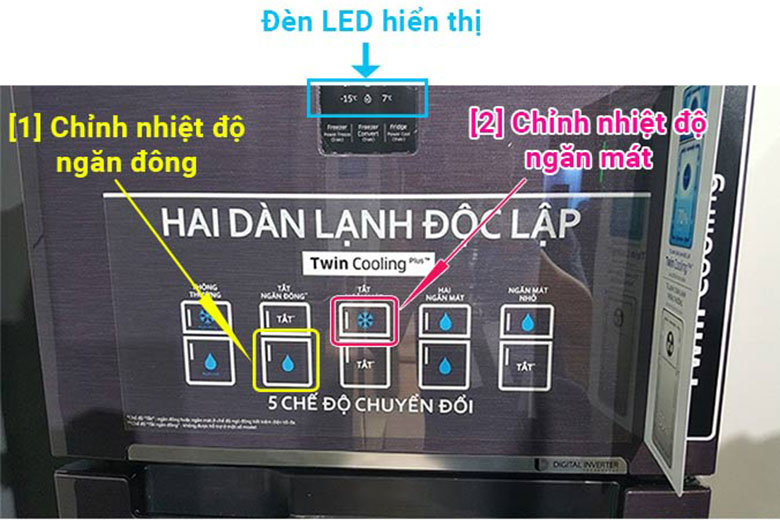 Cách chỉnh nhiệt độ trên Tủ lạnh Samsung 2 dàn lạnh độc lập
