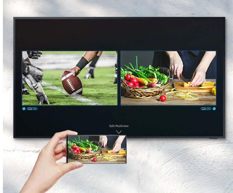 Chia đôi màn hình - Smart Tivi The Terrace QLED Samsung 4K 75 inch QA75LST7T