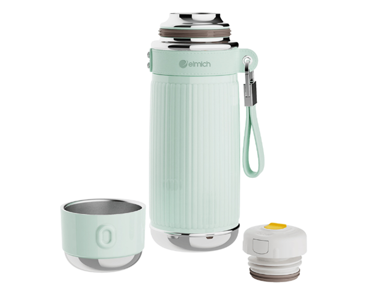 Bình giữ nhiệt Elmich inox 304 850ml EL8364G - Trang bị 2 nắp tiện lợi, tăng hiệu quả giữ nhiệt
