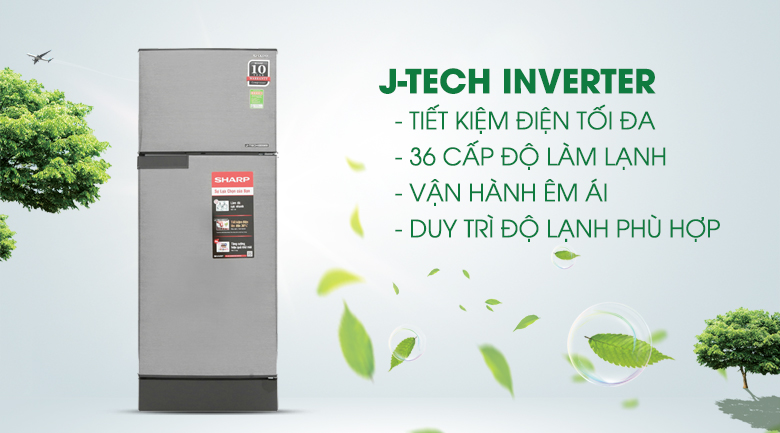 Tủ lạnh dưới 4 triệu Sharp Inverter 165 lít SJ-X196E-DSS