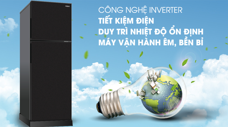Tủ lạnh 4 triệu Aqua Inverter 186 lít AQR-T219FA PB