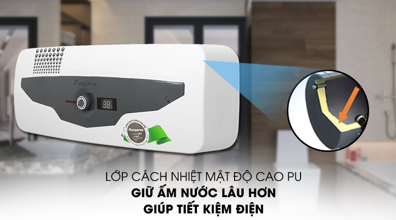 Lớp cách nhiệt -Bình nóng lạnh Kangaroo 22 lít KG70A2