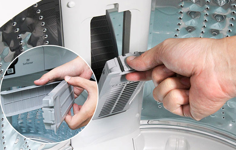 máy giặt Samsung có tốt không: Bộ lọc xơ vải Magic Filter