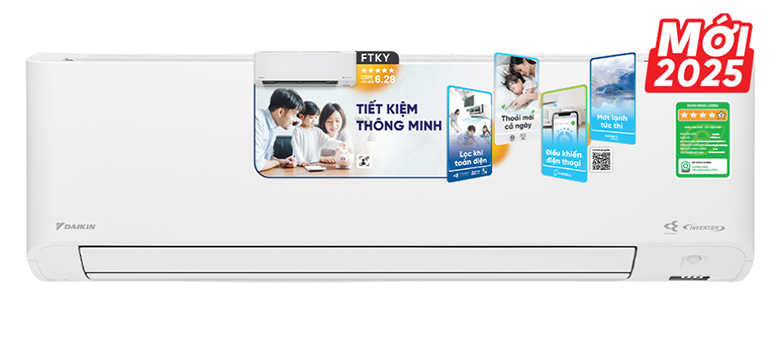 Thiết kế hiện đại - Điều hòa Daikin 1 chiều Inverter 24200 BTU FTKY71ZVMV