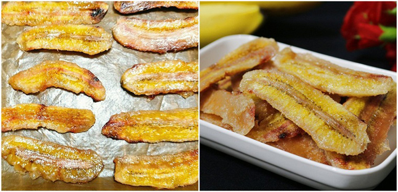 cách làm chuối sấy dẻo bằng lò nướng tại nhà hoàn thành
