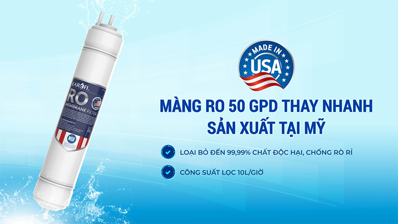 Máy lọc nước Karofi KAQ-L06 11 lõi - Màng lọc RP 50 GPD