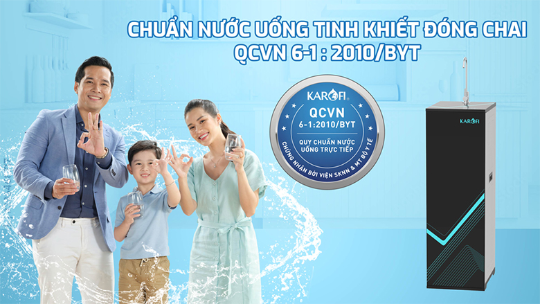 Máy lọc nước Karofi KAQ-L06 11 lõi - Nước lọc ra uống trực tiếp, đạt chuẩn nước tinh khiết đóng chai