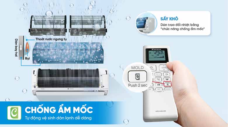 Chống ẩm mốc - Điều hòa Daikin 1 chiều Inverter 20.500 BTU FTKB60ZVMV