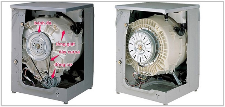 Máy giặt Toshiba không vắt được dó hỏng dây đai, động cơ