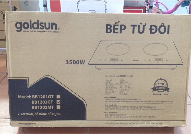 Bếp từ đôi Goldsun BB1202GT có khóa bàn phím