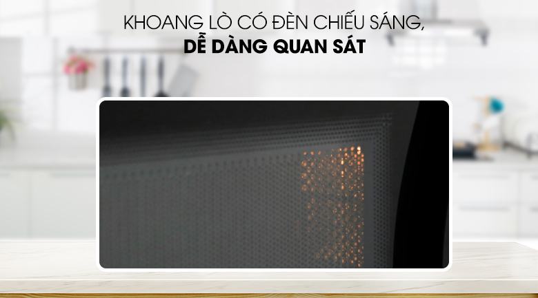 Lò vi sóng 23L có nướng Electrolux EMG23K38GB khoang lò có đèn