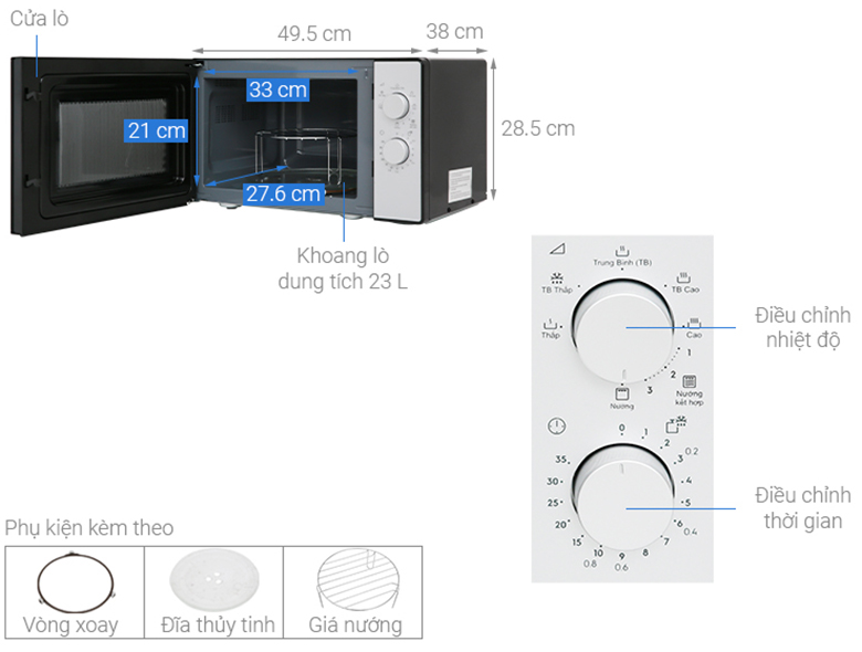 Lò vi sóng 23L có nướng Electrolux EMG23K38GB