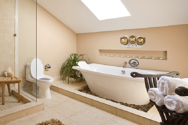 Cách lắp đèn sưởi nhà tắm: đo diện tích phòng